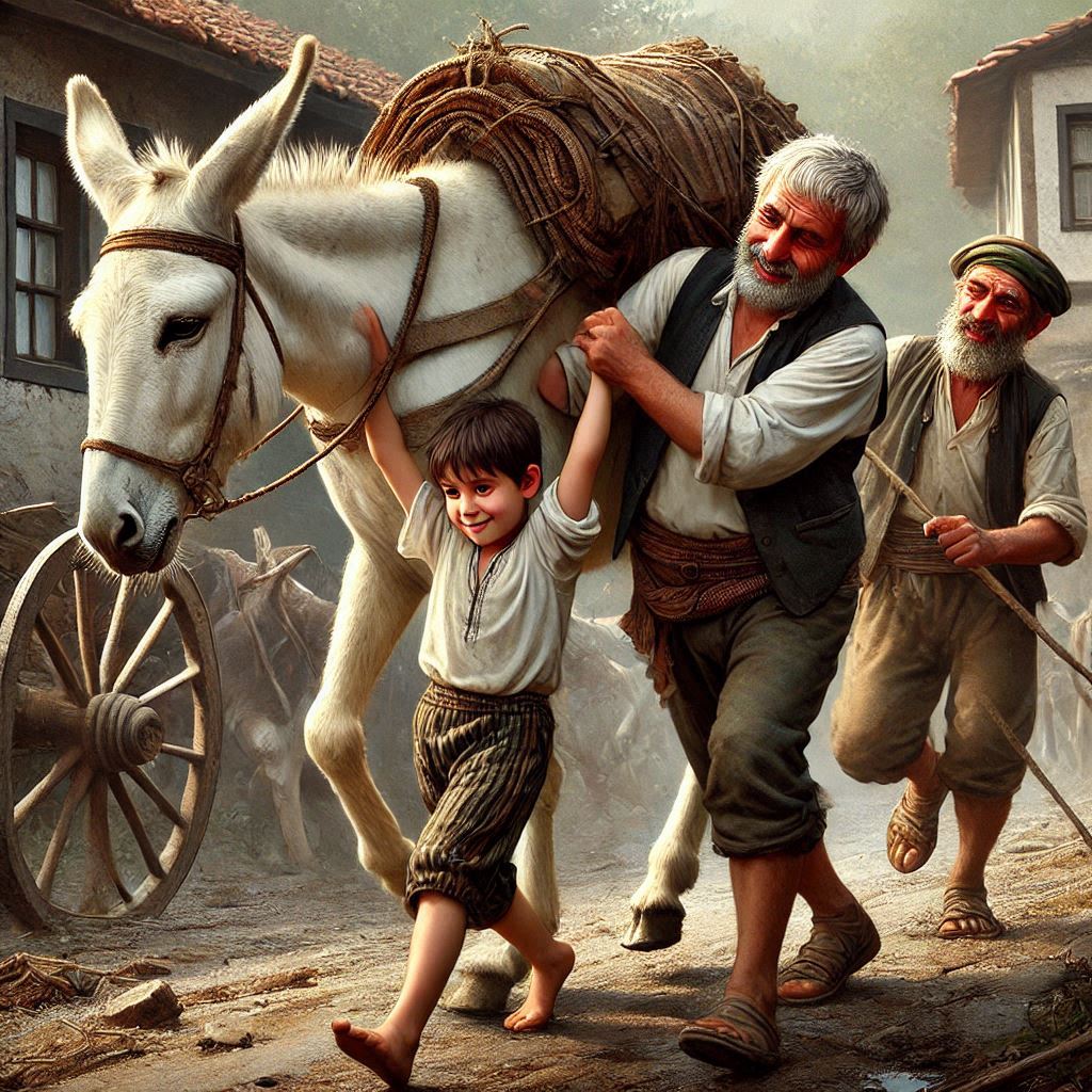 carrying the donkey